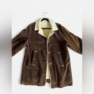 Brown Corduroy Coat with cream Lining 70’s